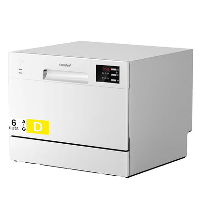 Table Top Dishwasher 6 Place Settings 6.9 Qt LED Display Delay Start White