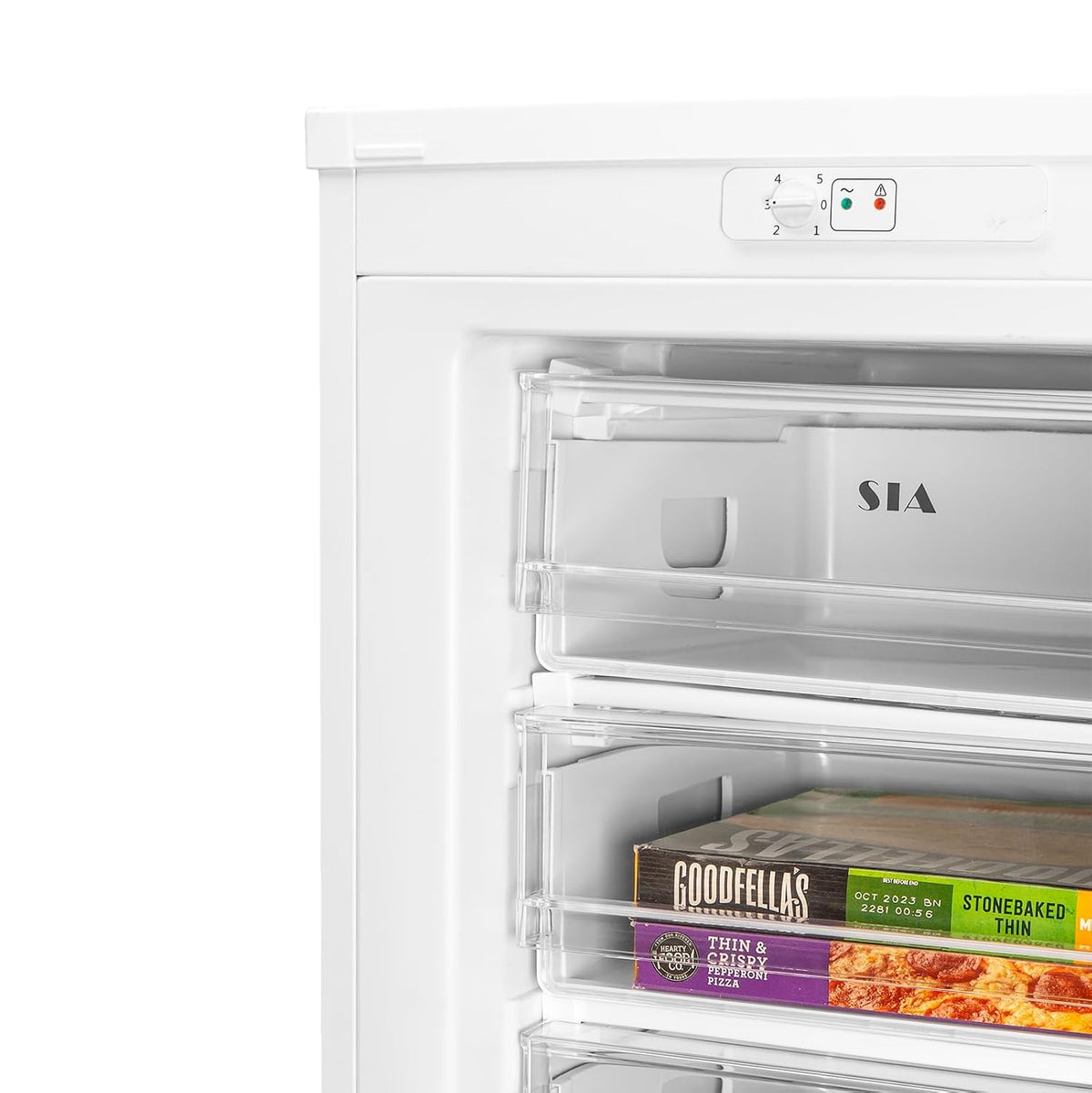 Upright Freezer 5.7 cu ft 6 Compartments Adjustable Thermostat Reversible Door White