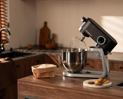 Stand Mixer 5.3 Qt 8 Speeds Timer Stainless Steel Bowl Black