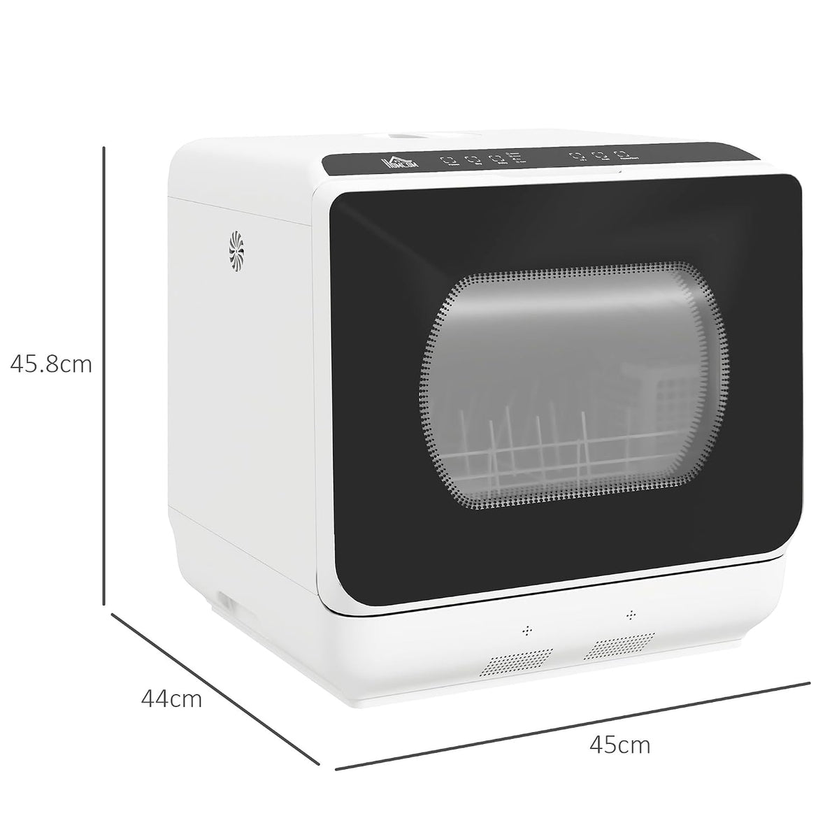 Table Top Dishwasher 6.3 Qt Built-In Tank 4 Place Settings Touch Control White