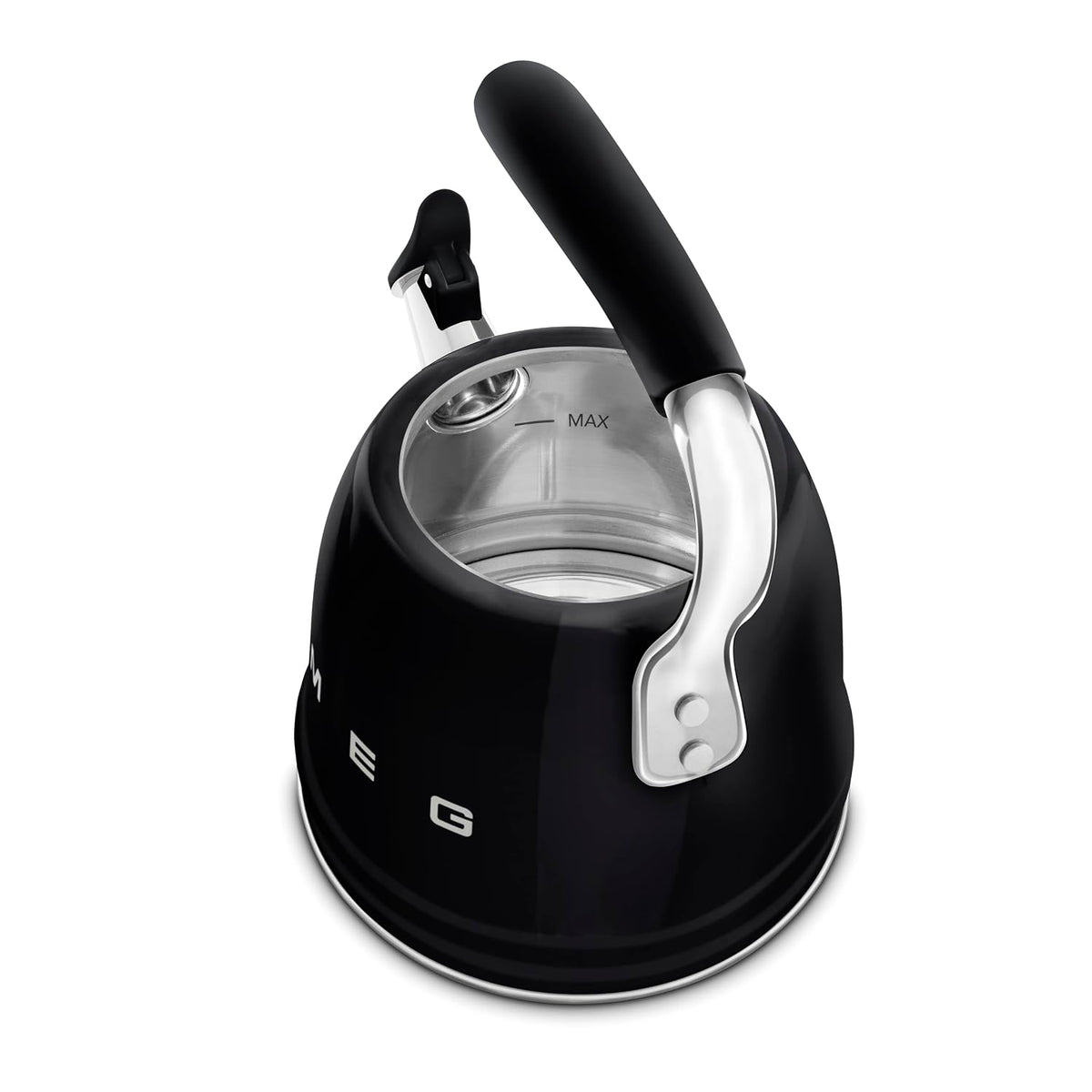 Whistling Kettle 2.4 Qt Stainless Steel Silicone Handle Black