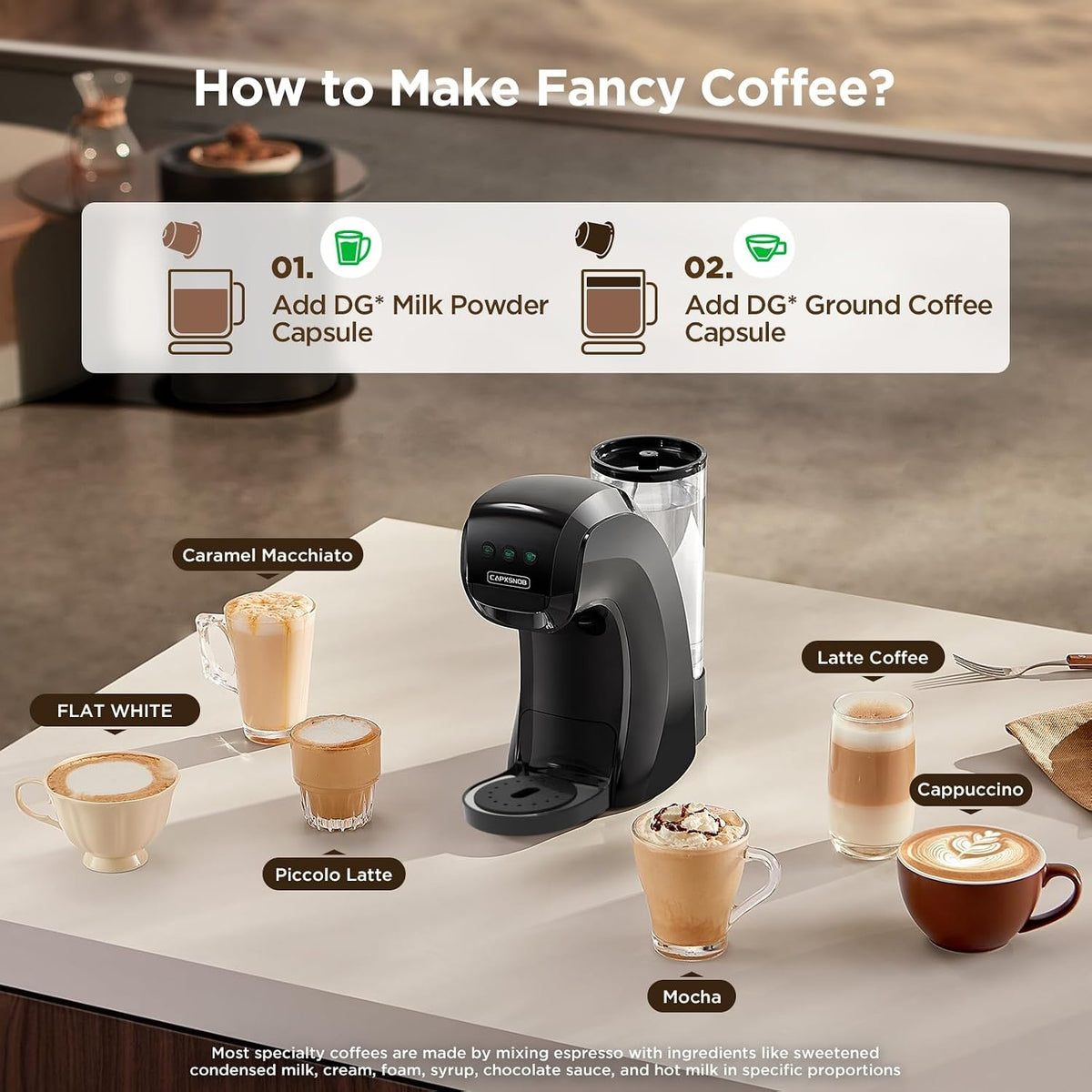 Pod Coffee Machine 5 In 1 20 Bar 0.8 Qt Black