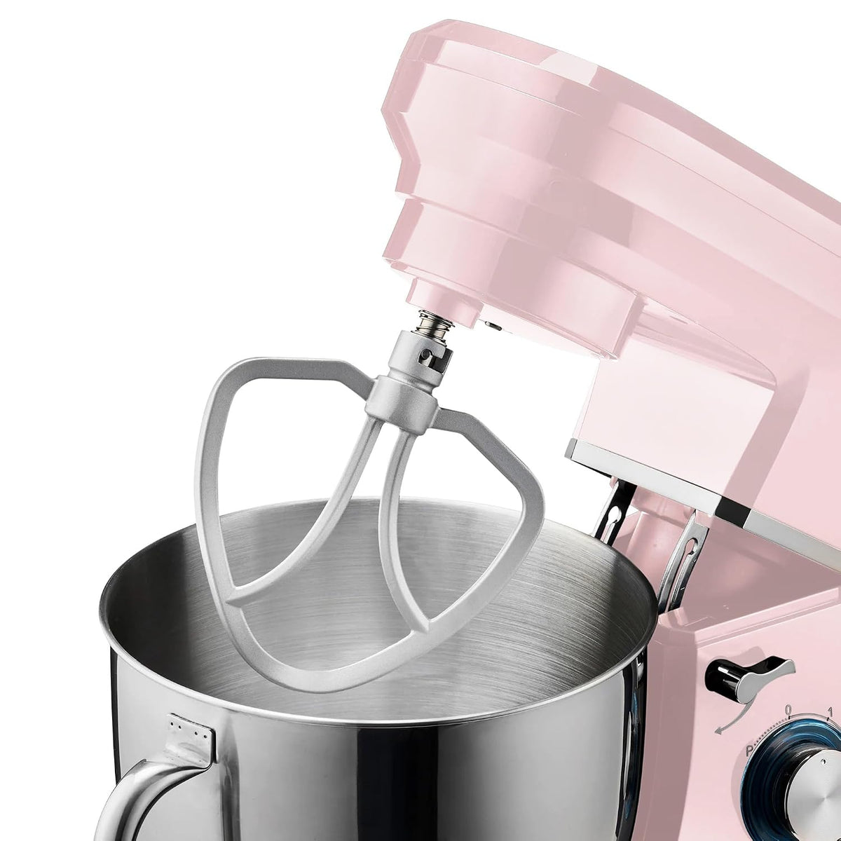 Stand Mixer 1200W 7.4 Qt Stainless Steel Bowl 6 Speeds Pulse Pink