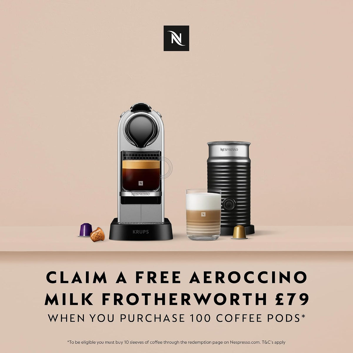 Automatic Pod Coffee Machine 1260W 1.1 Qt Removable Tank Silver