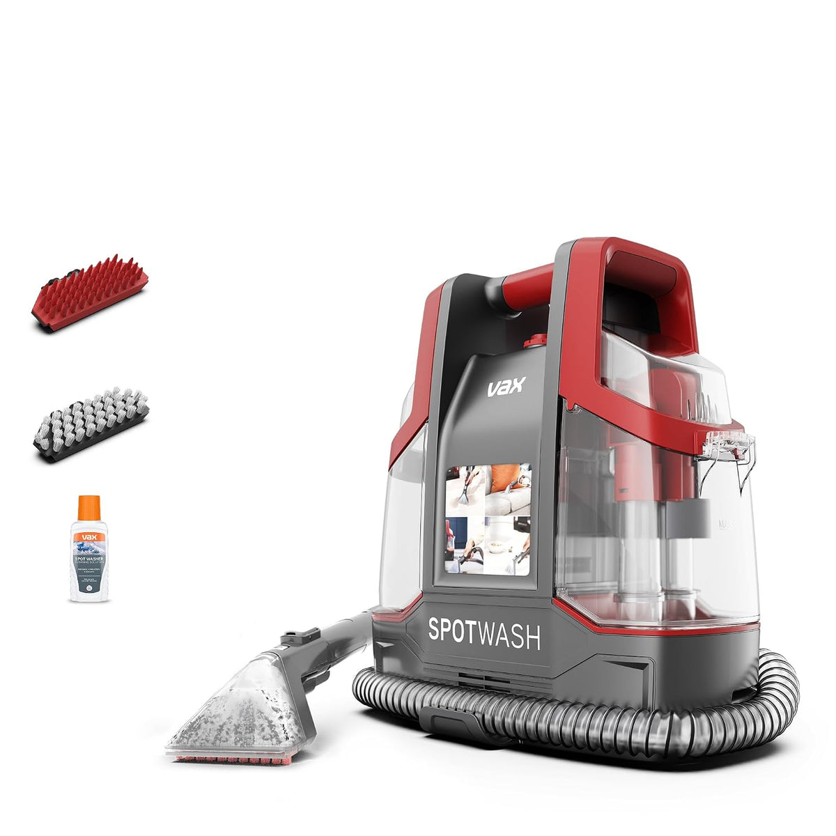 Spot Cleaner 1.7 Qt 14.8ft Cord Multi-Surface Handheld Red Gray