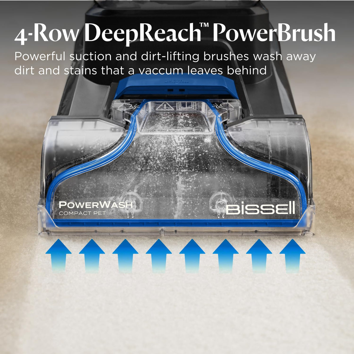 Compact Carpet Cleaner 600W 0.5 Qt Detachable Hose Blue