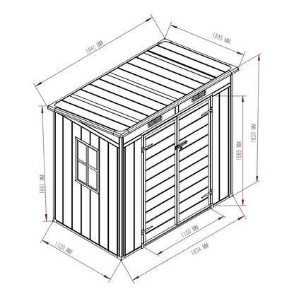 Outdoor Garden Storage Shed 6 X 4 Ft Gray Plastic Aluminum Frame