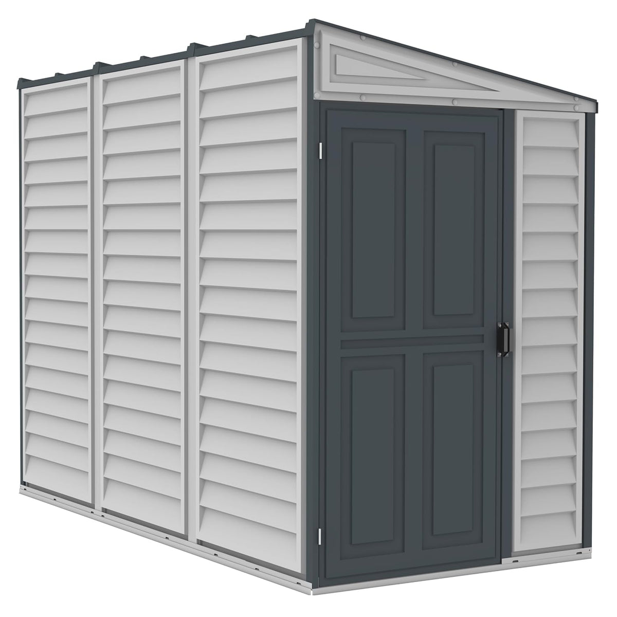 SideMate PLUS 4 x 8 Plastic Garden Shed 2.95 m² with Metal Foundation Kit Dark Gray