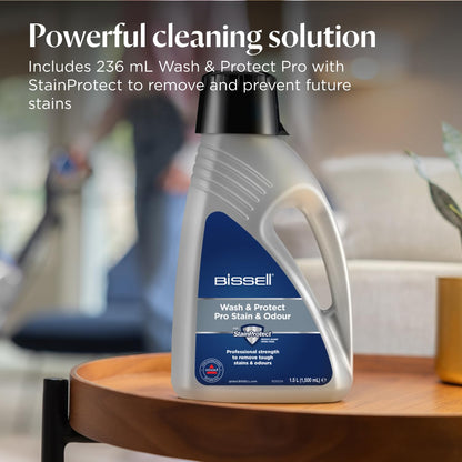 Compact Carpet Cleaner 600W 0.5 Qt Detachable Hose Blue