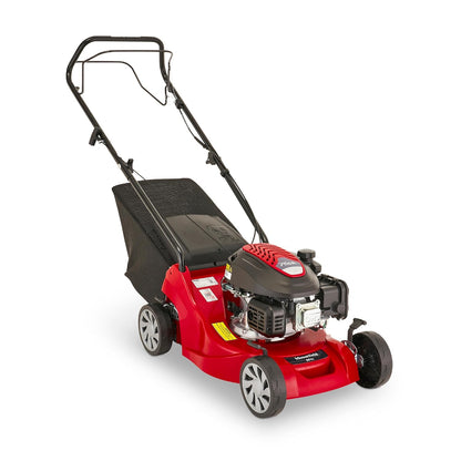 Self-Propelled Petrol Lawnmower 15.4in 123cc 10.6 Gal Grass Collector Red