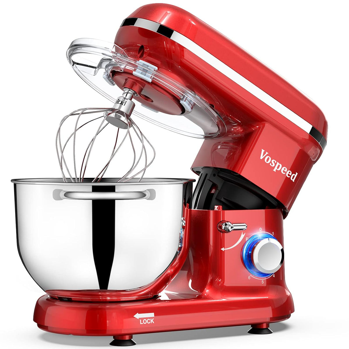 Stand Mixer 6.6 Qt 1500W 6 Speed Red