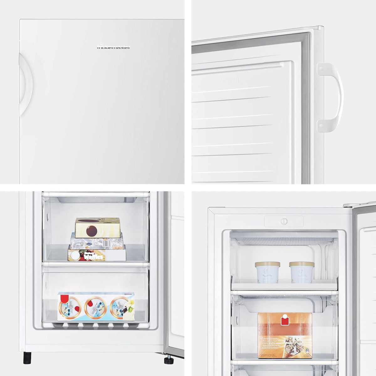 Freestanding Upright Freezer 5.8 cu ft 56.3in 5 Compartments Reversible Door White