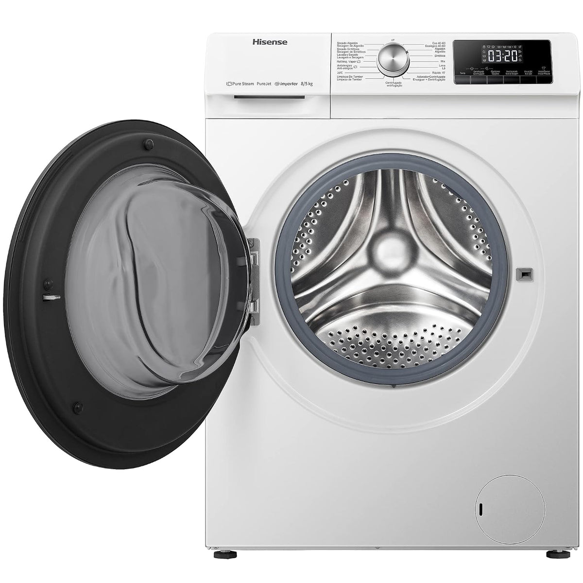 Freestanding Washer Dryer 17.6lb Wash 11lb Dry 1400Rpm Pure Steam White
