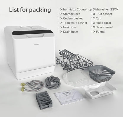 Table Top Dishwasher 5 Place Settings 5.3 Qt Tank 6 Programs White