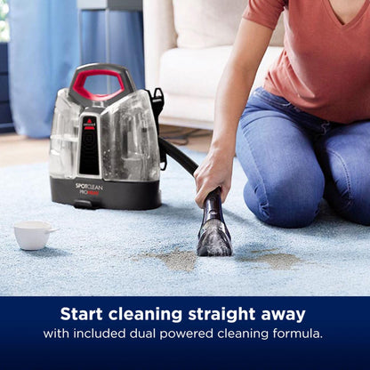 Portable Spot Cleaner 330W HeatWave Technology 4.9ft Hose Titanium/Red