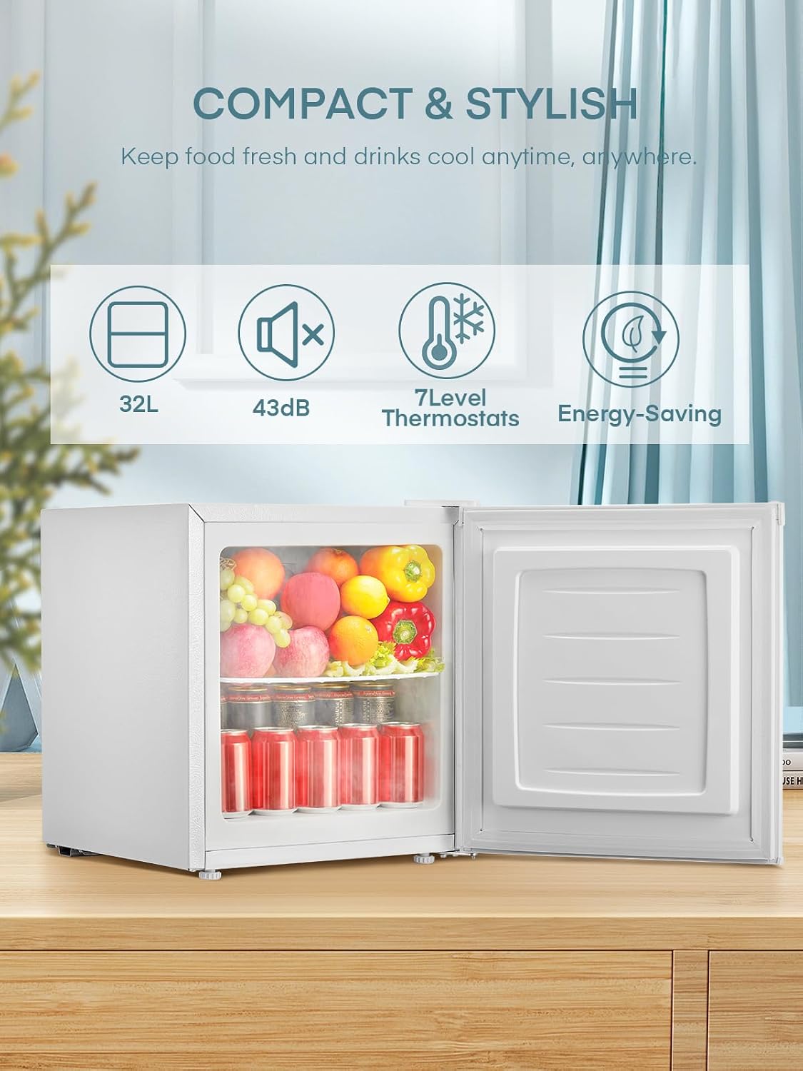 Table Top Mini Freezer 1.1 cu ft White Freestanding