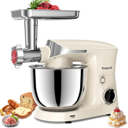 Stand Mixer 1500W 5.8 Qt Tilt-Head 10 Speeds Stainless Steel Bowl Black