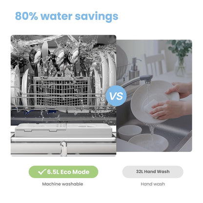 Table Top Dishwasher 6 Place Settings 6.9 Qt LED Display Delay Start White