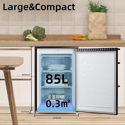 Upright Freezer 3.2 cu ft Reversible Door Adjustable Thermostat Black