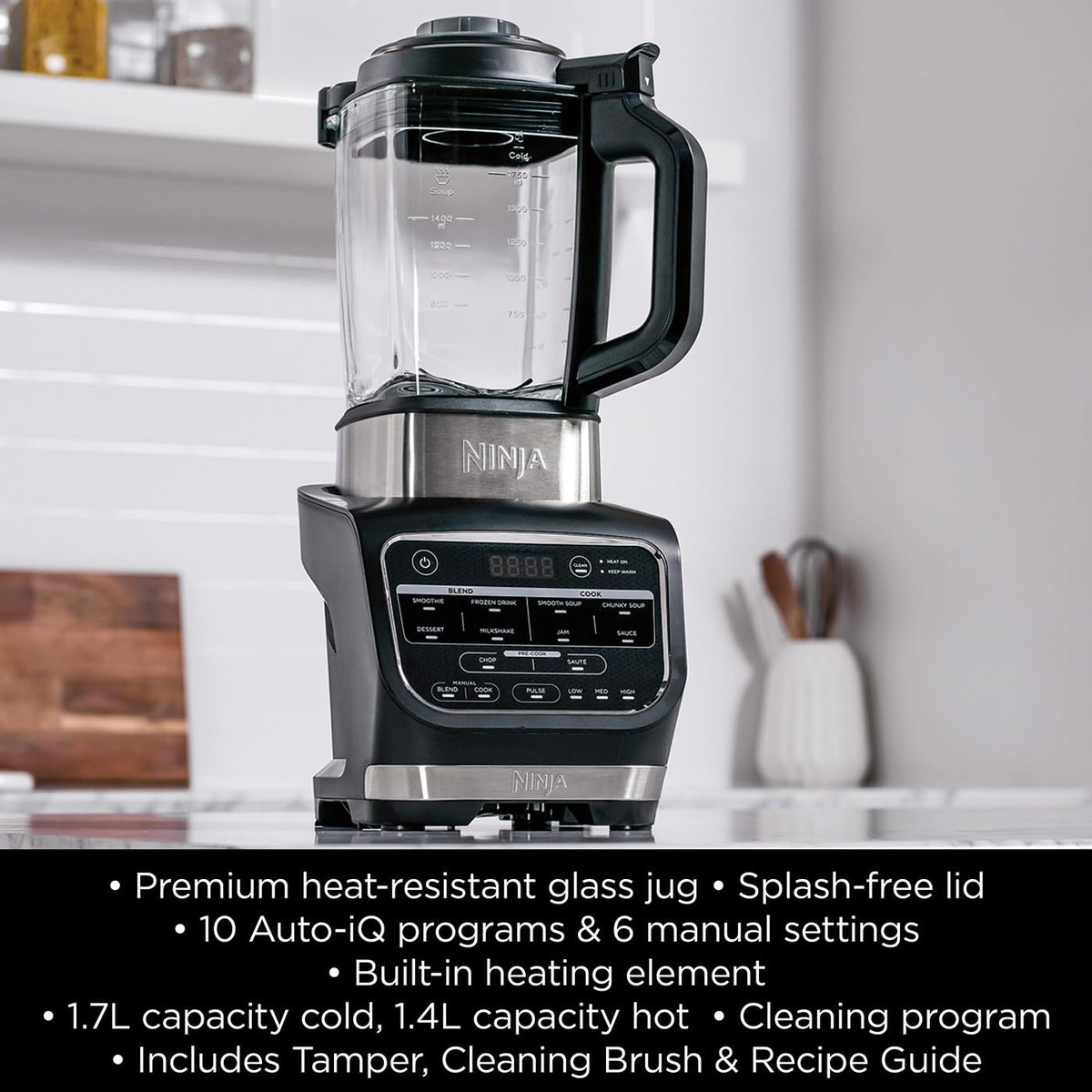 Blender & Soup Maker 1.8 Qt 1000W 10 Auto-iQ Programs Black
