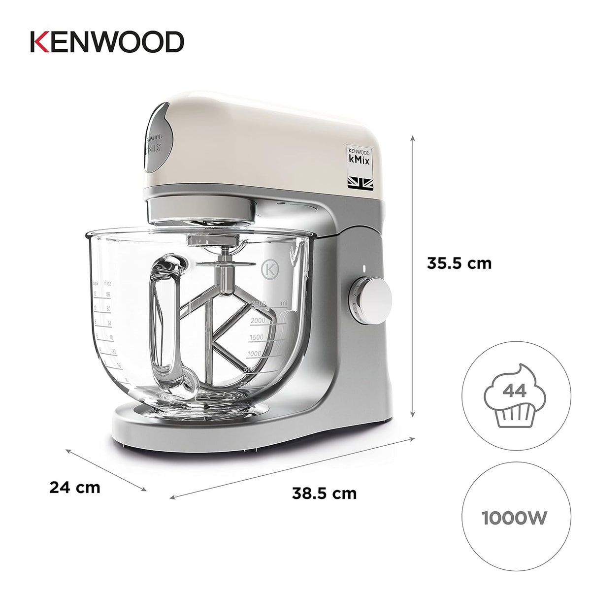 Stand Mixer 5.3 Qt 1000W 6 Speed Cream