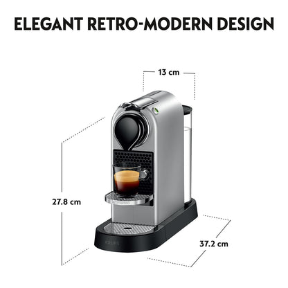Automatic Pod Coffee Machine 1260W 1.1 Qt Removable Tank Silver