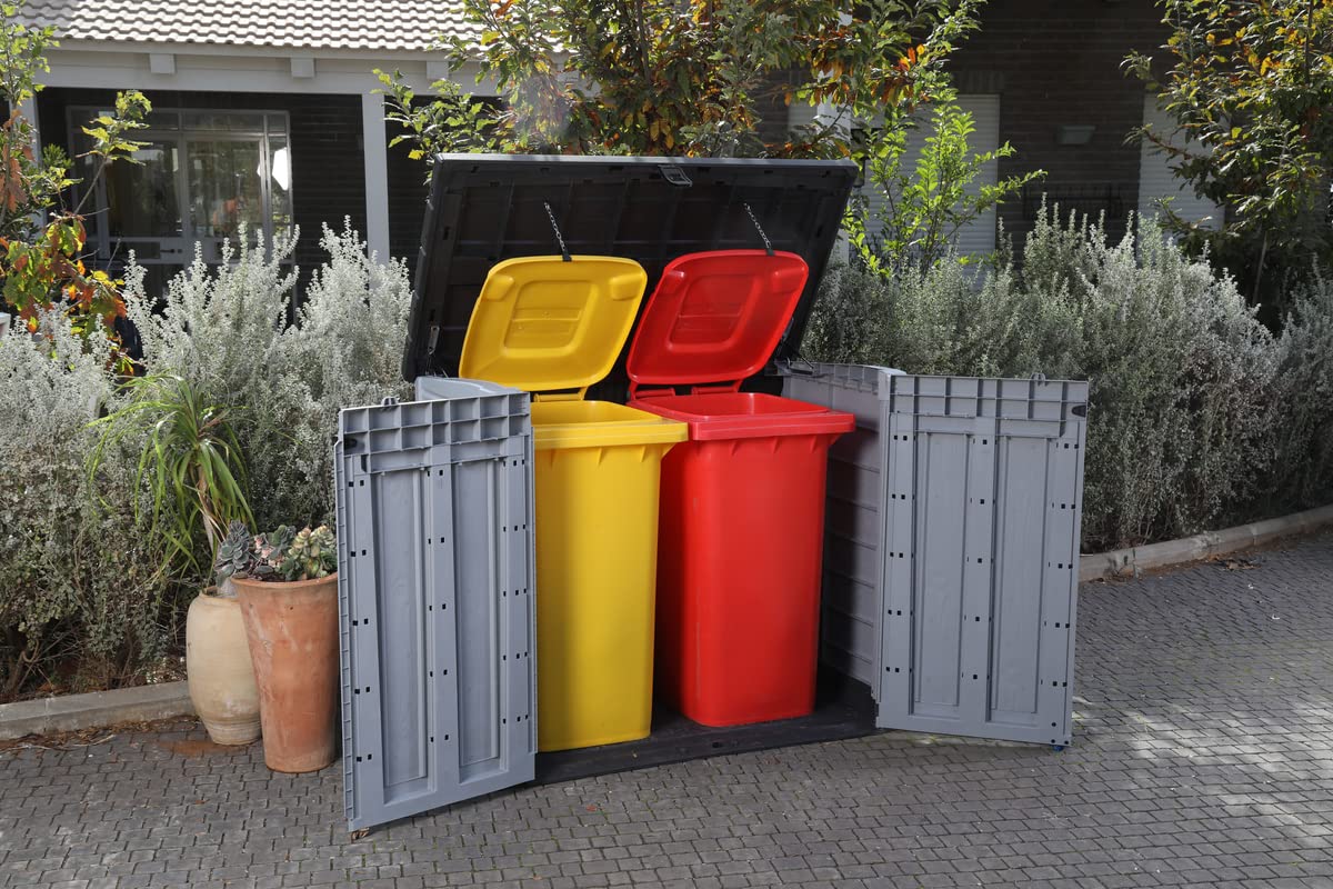 Outdoor Garden Storage Shed 57 X 32 X 48 In Gray Plastic Double Doors