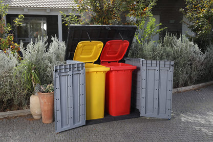 Outdoor Garden Storage Shed 57 X 32 X 48 In Gray Plastic Double Doors