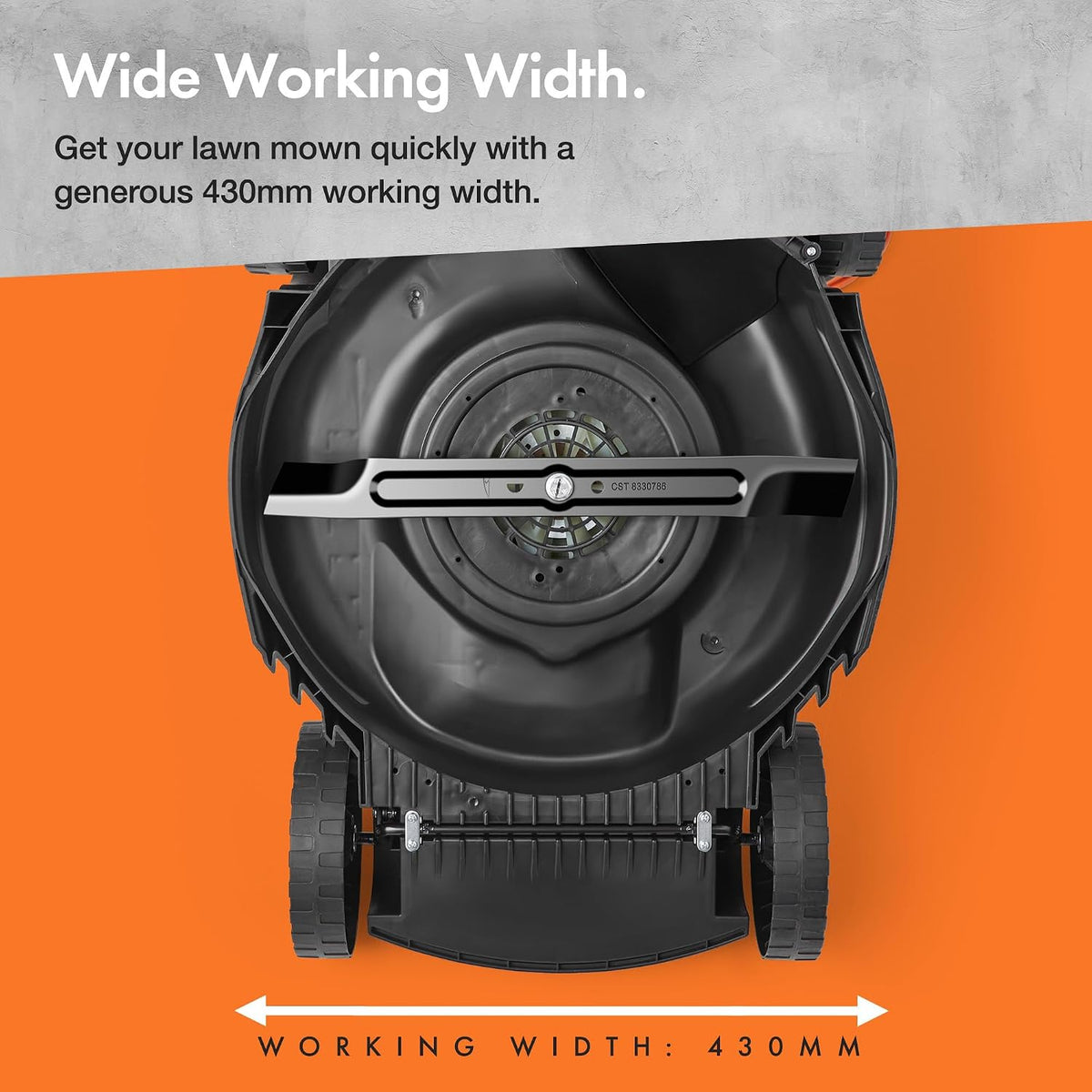 Corded Electric Hover Lawn Mower 1800W 16.9in 13.7 Gal 5 Heights Orange Gray