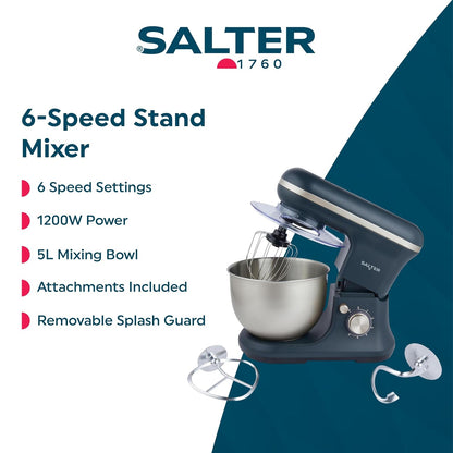 Stand Mixer 5.3 Qt 6-Speed 1200W Pulse Blue