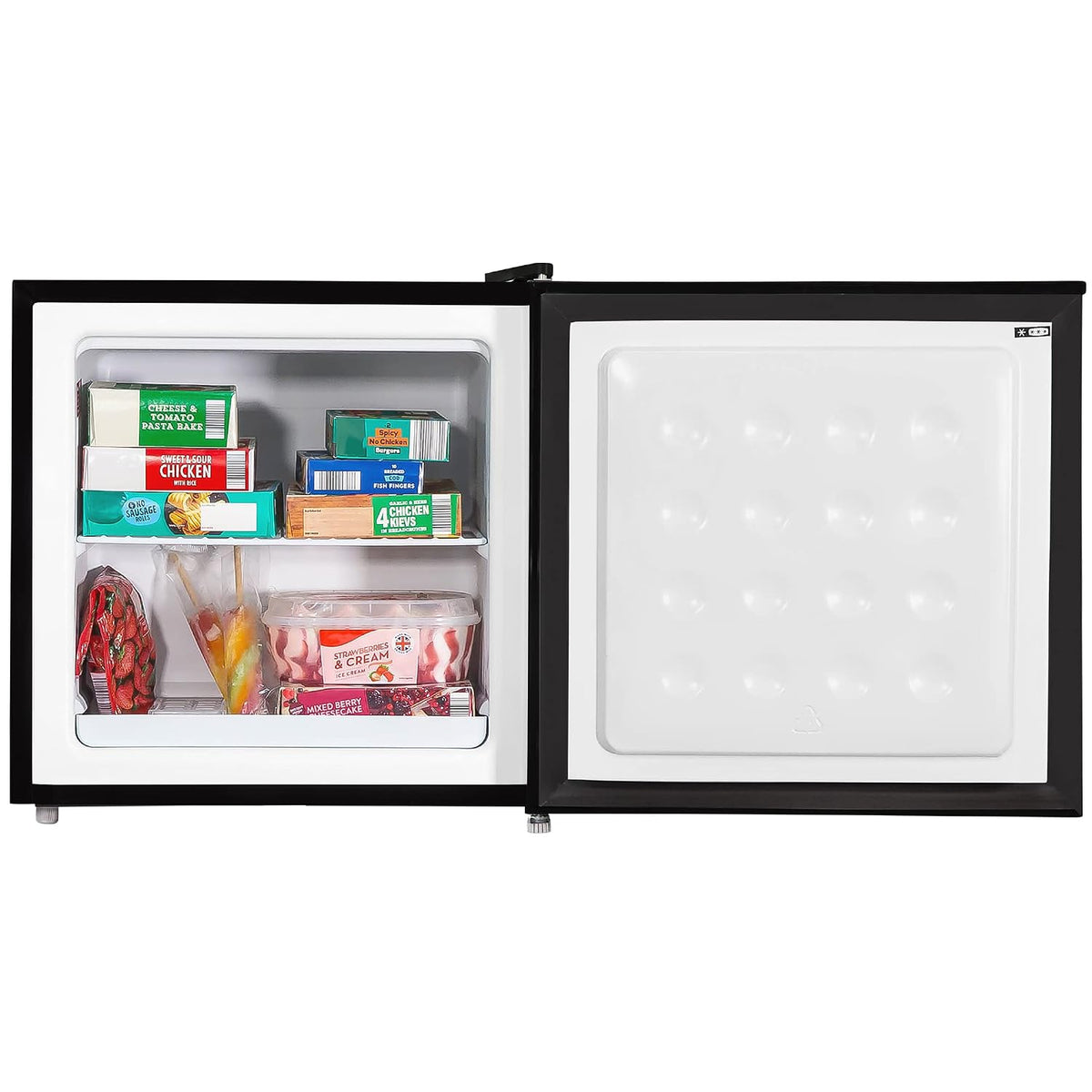 Freestanding Mini Freezer 1.1 cu ft Adjustable Temperature Black Reversible Door