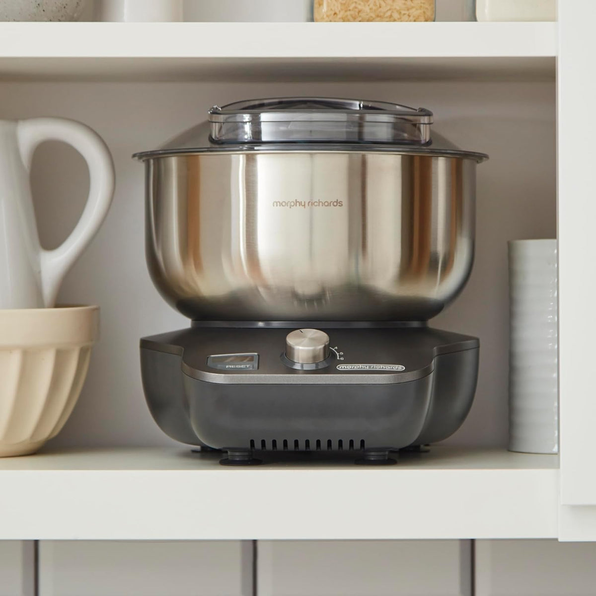 Stand Mixer 4.2 Qt 650W 6 Speeds Dual Beaters Gray