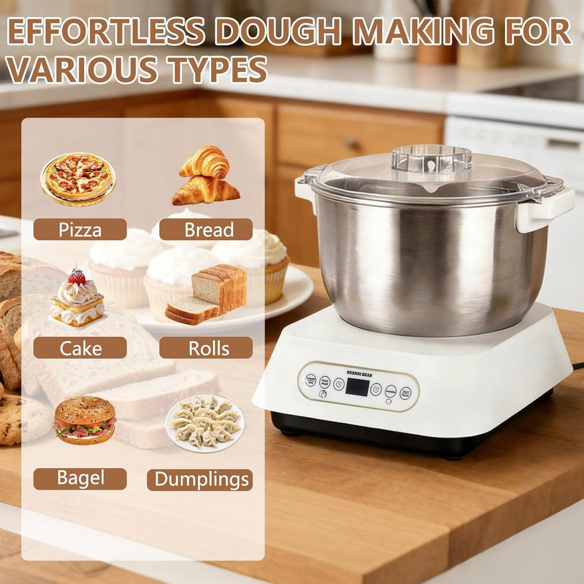 Stand Mixer 7.4 Qt 1500W Touch Control White