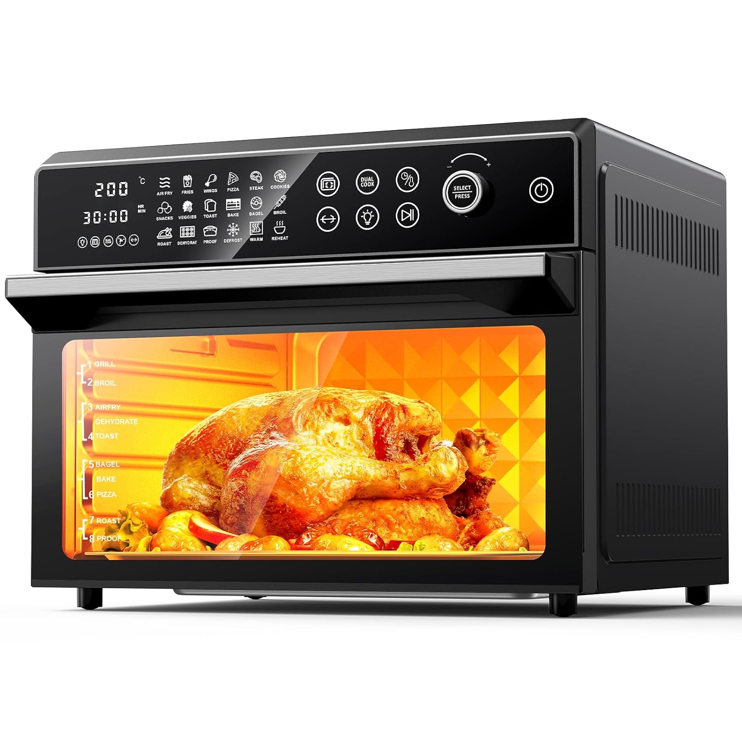 Air Fryer Oven 30L 18 Presets Dual-Cook Digital Touch Black