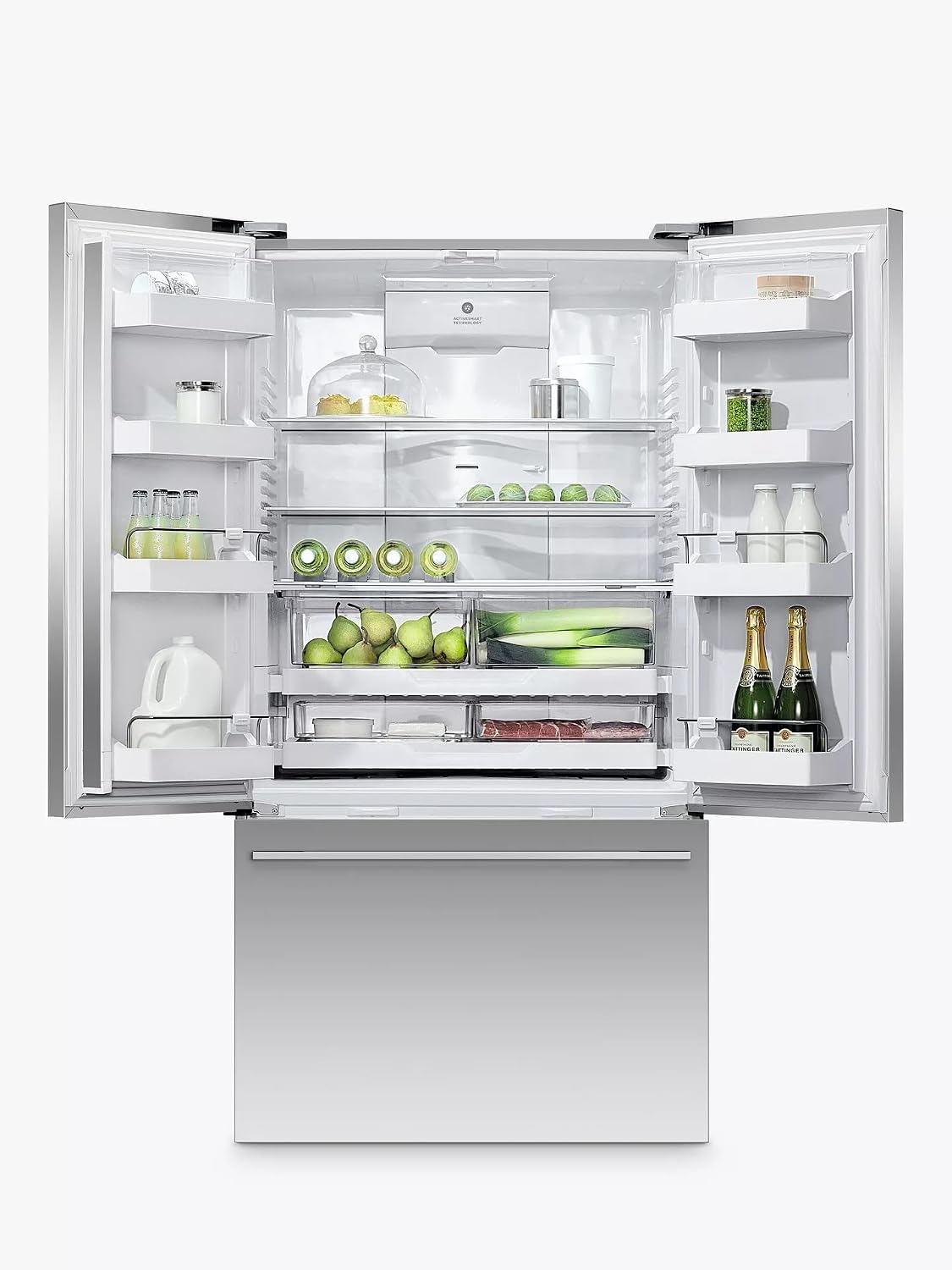 Freestanding French Door Fridge Freezer 20.1 cu ft 35.4in Stainless Steel