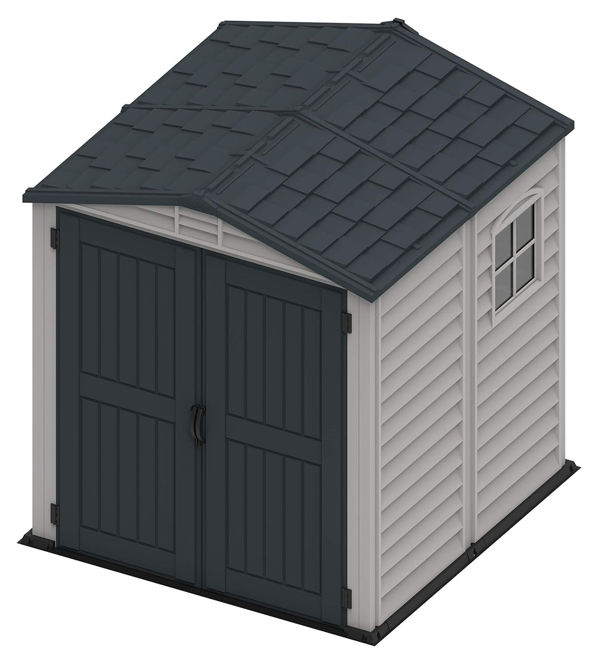 Plastic Garden Storage Shed 6 X 6 Ft Dark Gray Adobe Metal Roof