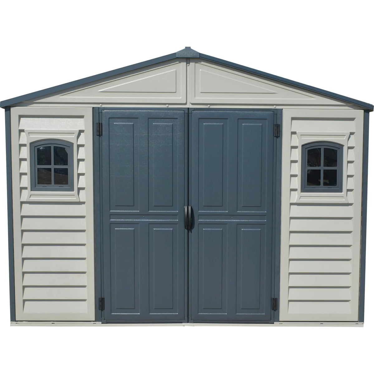 Plastic Garden Storage Shed 10.5 X 8 Ft Double Doors Lockable Dark Gray