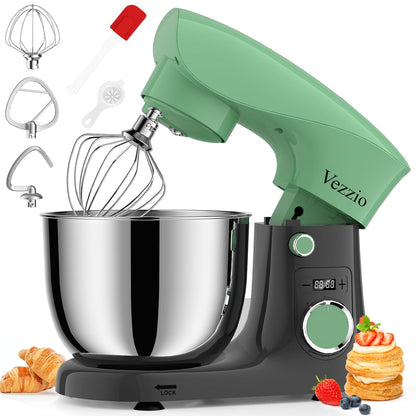 Stand Mixer 1500W 10 Speeds 5.8 Qt Tilt-Head Greengray