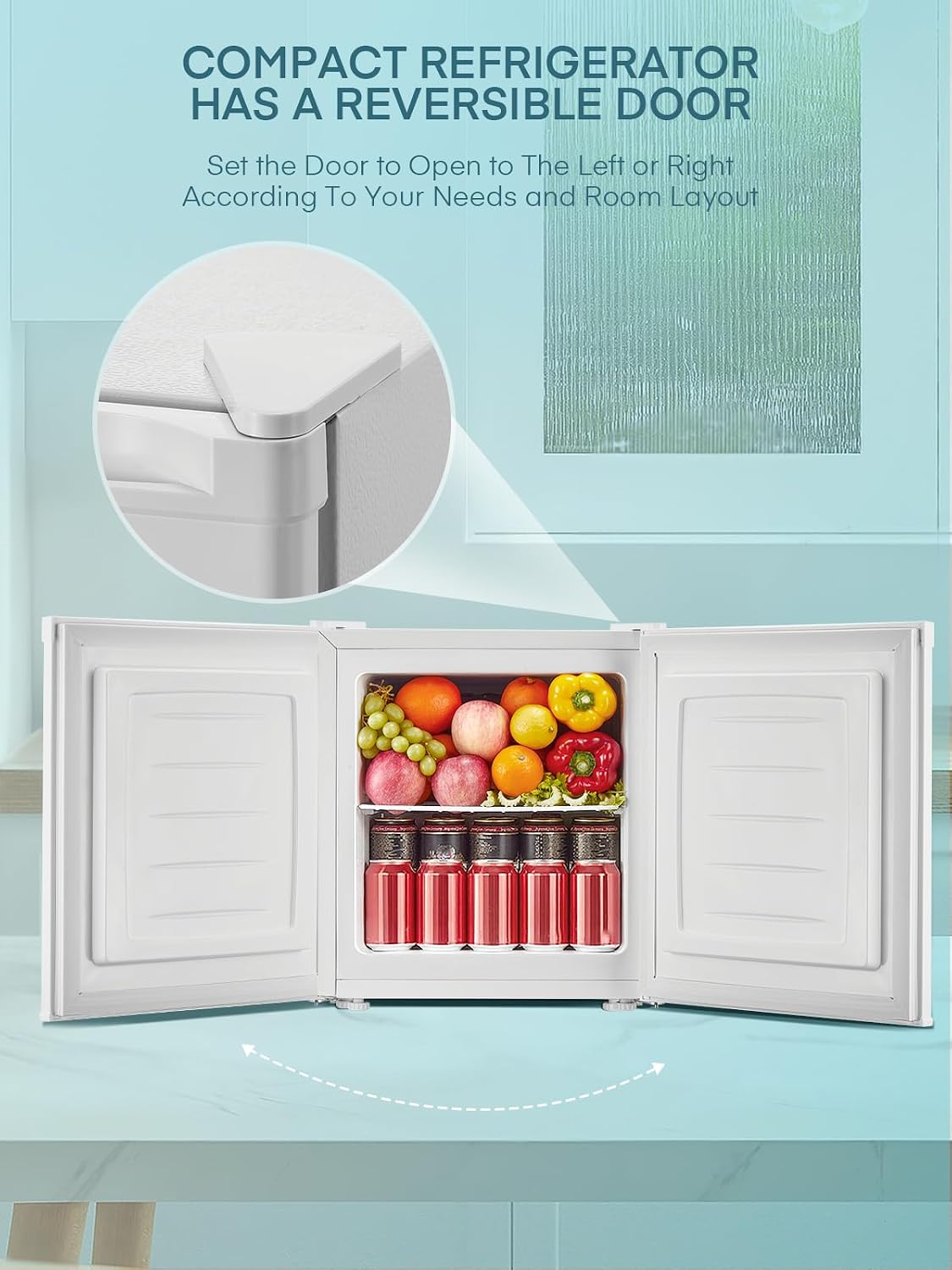 Table Top Mini Freezer 1.1 cu ft White Freestanding
