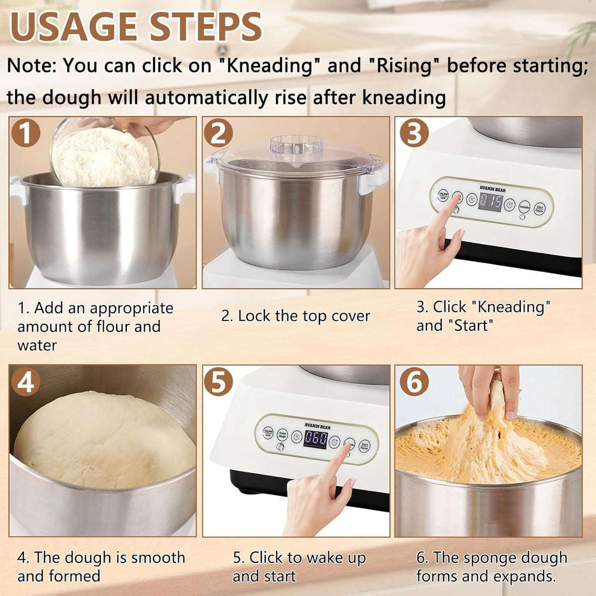 Stand Mixer 7.4 Qt 1500W Touch Control White