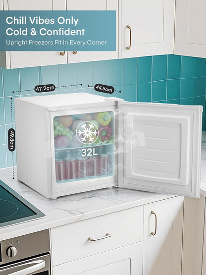 Table Top Mini Freezer 1.1 cu ft White Freestanding