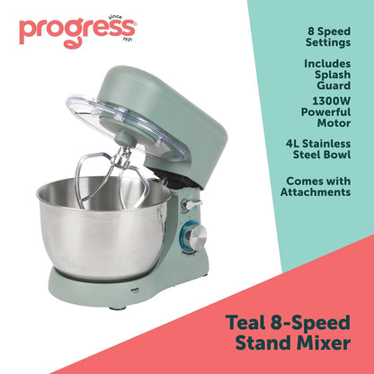 Stand Mixer 4.2 Qt 1300W 8 Speeds With Pulse Function Teal