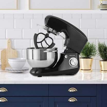 Stand Mixer 1300W 5.8 Qt Stainless Steel Bowl 6 Speeds Pulse Black