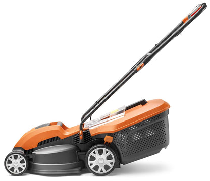Corded Electric Hover Lawn Mower 1500W 14.2in 10.6 Gal 5 Heights Orange Gray