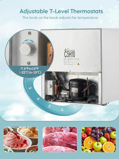 Table Top Mini Freezer 1.1 cu ft White Freestanding