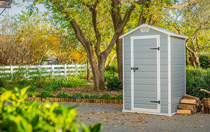 Garden Storage Shed 4 X 3 Ft Gray Resin Hinged Doors