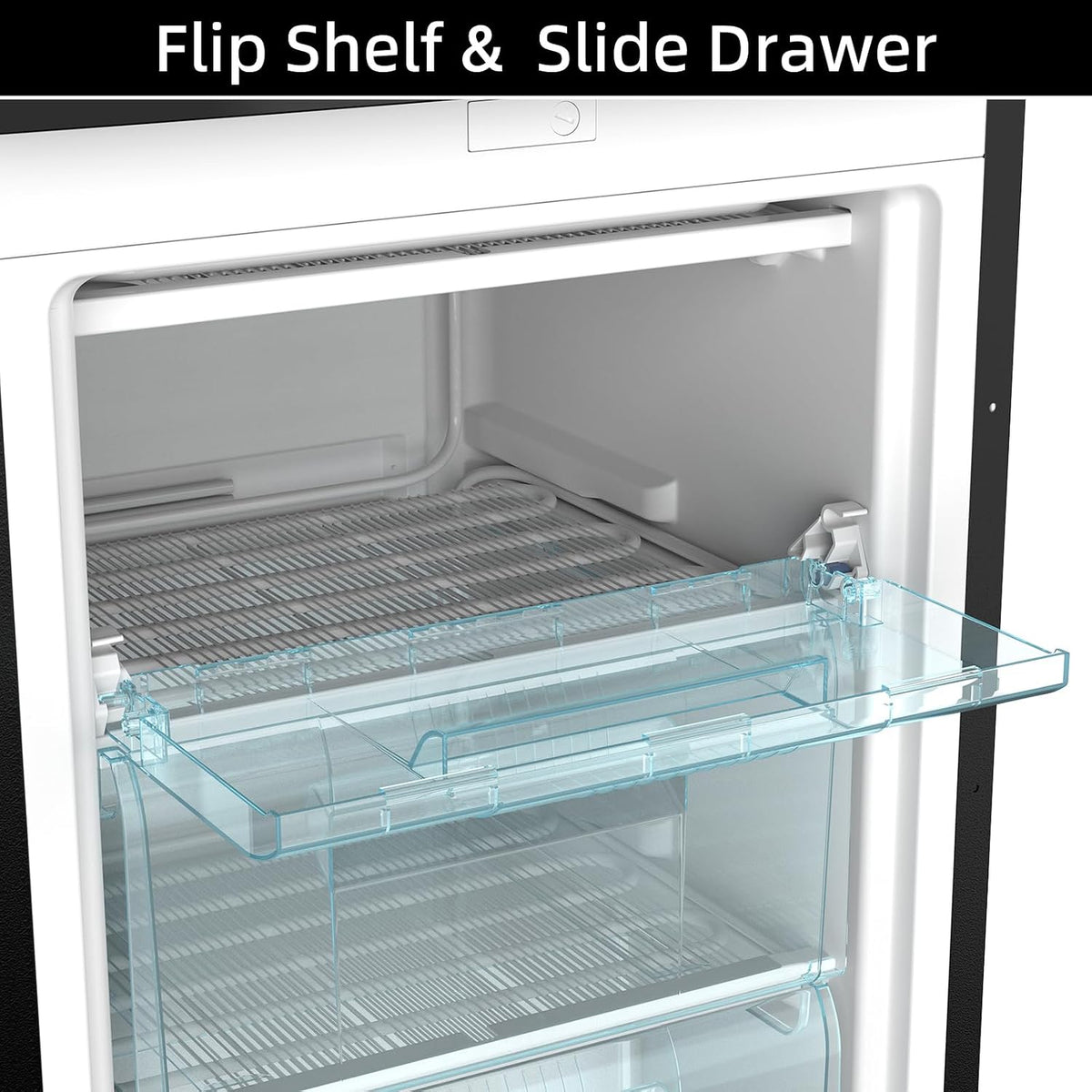 Upright Freezer 3.2 cu ft Reversible Door Adjustable Thermostat Black