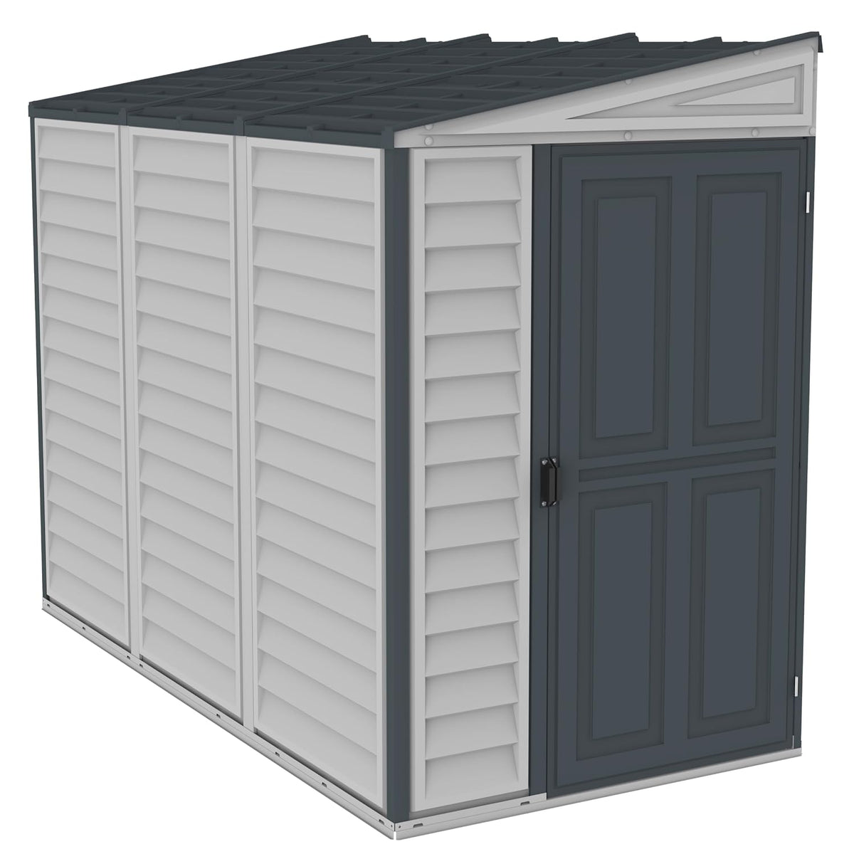 SideMate PLUS 4 x 8 Plastic Garden Shed 2.95 m² with Metal Foundation Kit Dark Gray