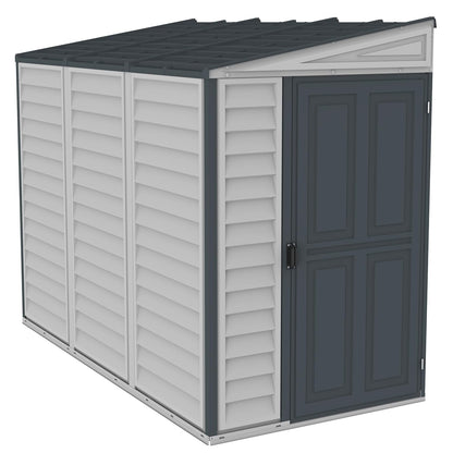 SideMate PLUS 4 x 8 Plastic Garden Shed 2.95 m² with Metal Foundation Kit Dark Gray