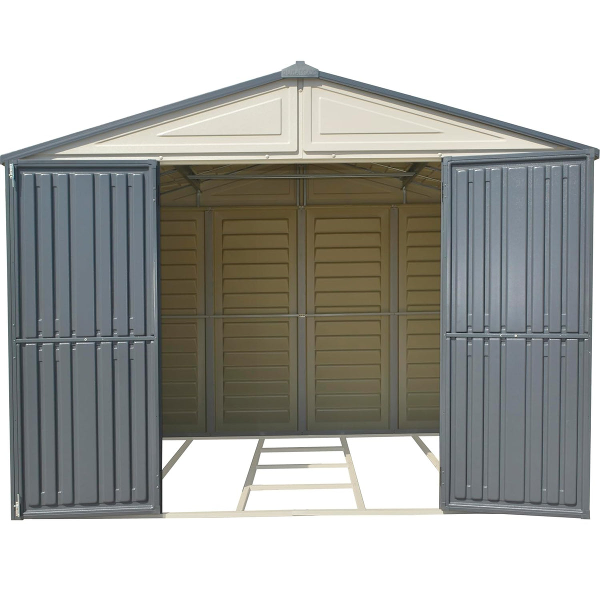 Plastic Garden Storage Shed 10.5 X 8 Ft Double Doors Lockable Dark Gray